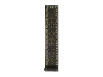 Rajasthan Rajasthan hand-knotted wool/silk runner in Gray & Ivory, 2'6" x 20' — SKU O087619