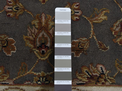 Rajasthan Rajasthan hand-knotted wool/silk runner in Gray & Ivory, 2'6" x 20' — SKU O087619 (view 6)