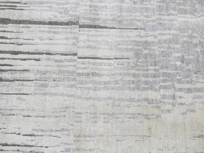 Modern / Contemporary hand-knotted silk runner in Gray, 3' x 9' — SKU O087620 (view 7)