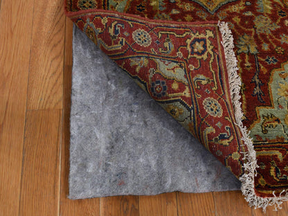 Heriz Heriz hand-knotted wool runner in Red & Green, 2'7" x 17'7" — SKU O087623 (view 4)
