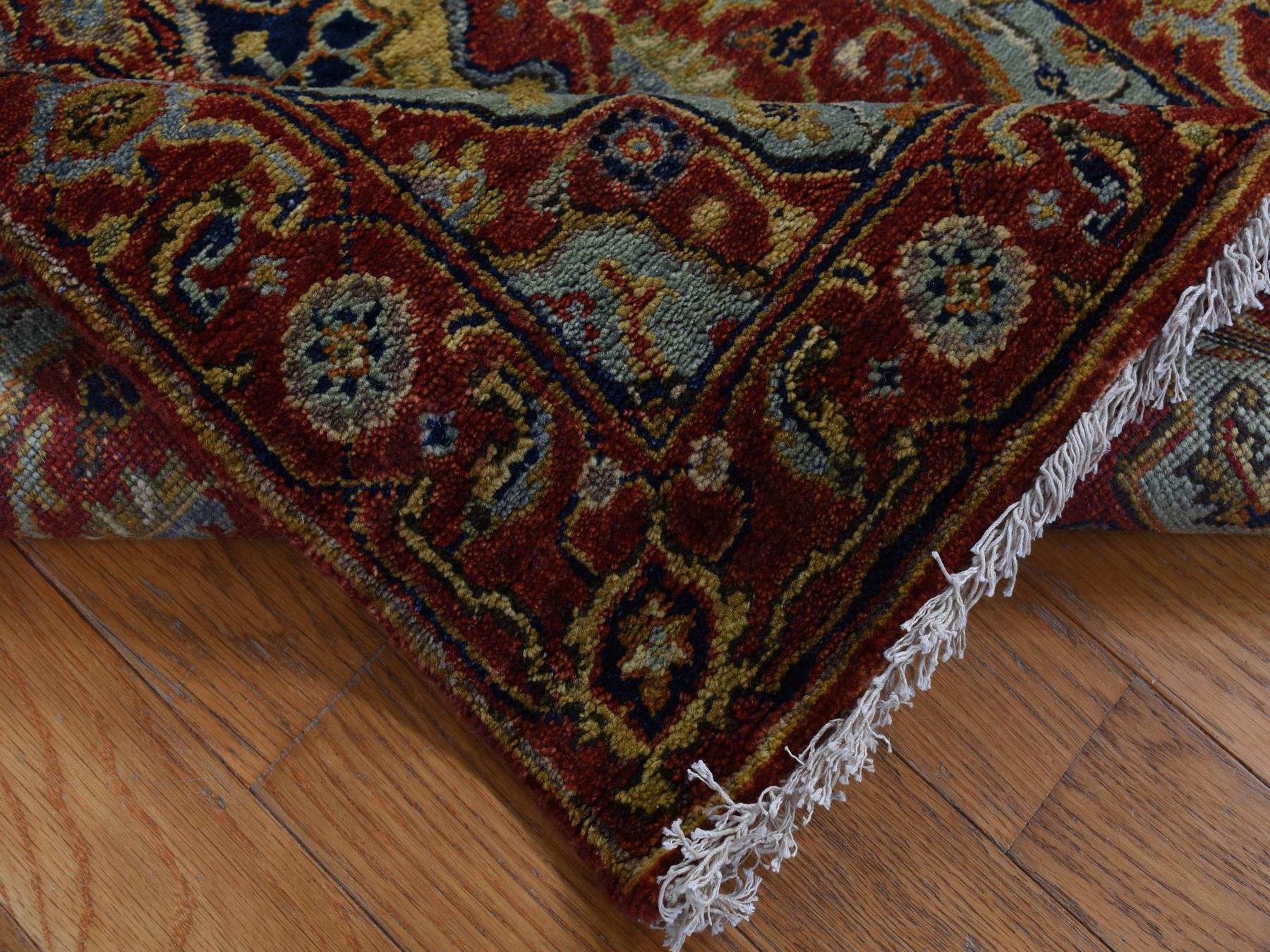 Heriz Heriz hand-knotted wool runner in Red & Green, 2'7" x 17'7" — SKU O087623 (view 5)