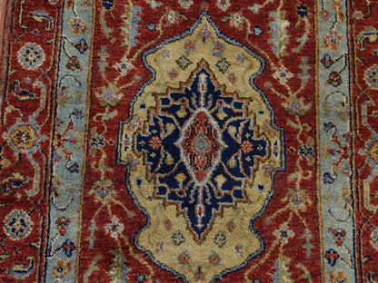 Heriz Heriz hand-knotted wool runner in Red & Green, 2'7" x 17'7" — SKU O087623 (view 7)