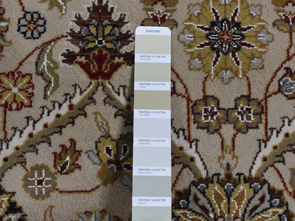 Brown 3'6" x 10'3" Fine Oriental Hand knotted Wool/Silk Rug - Sku: O087624