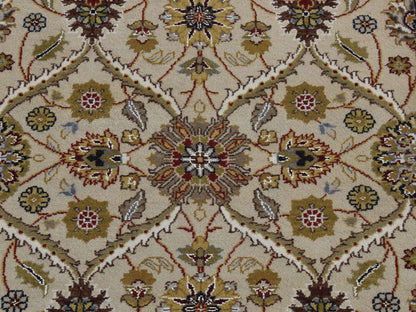 Brown 3'6" x 10'3" Fine Oriental Hand knotted Wool/Silk Rug - Sku: O087624