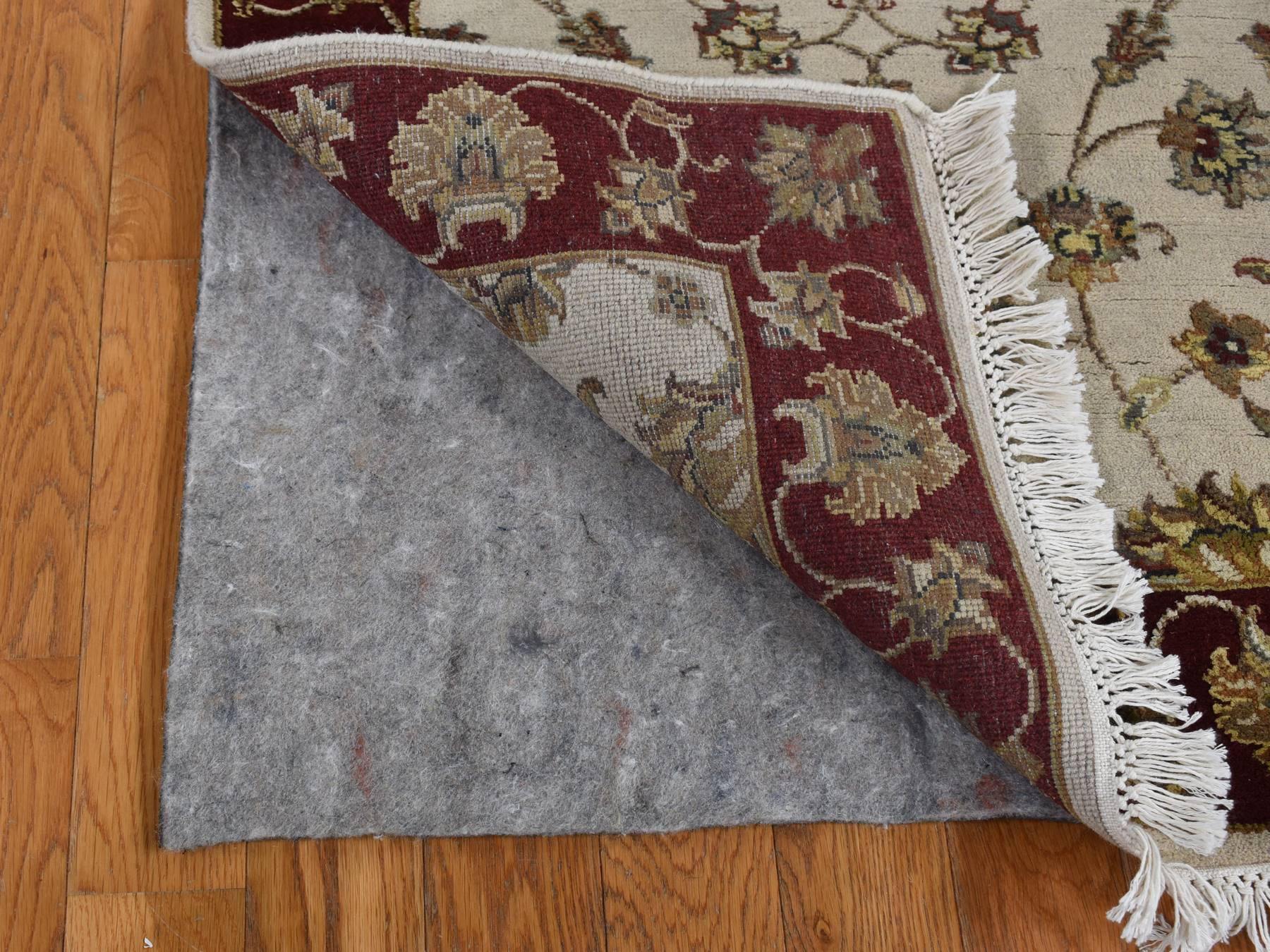 Rajasthan Rajasthan hand-knotted wool/silk runner in Ivory & Red, 2'8" x 14'1" — SKU O087628 (view 4)