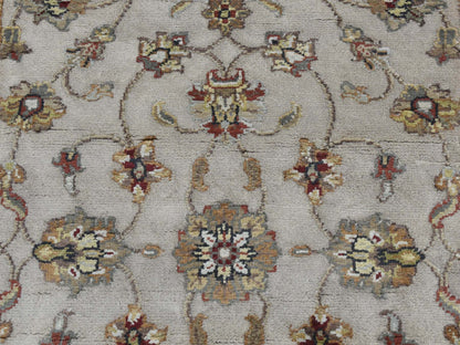 Rajasthan Rajasthan hand-knotted wool/silk runner in Ivory & Red, 2'8" x 14'1" — SKU O087628 (view 7)