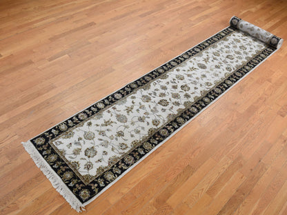 Ivory 2'7" x 16'0" Rajasthan Hand knotted Wool/Silk Rug - Sku: O087633