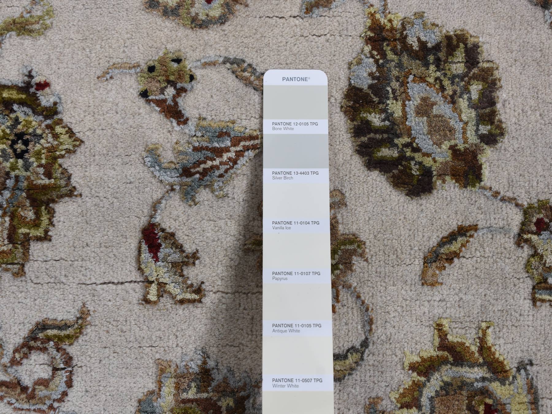 Rajasthan Rajasthan hand-knotted wool/silk runner in Ivory & Black, 2'7" x 16' — SKU O087633 (view 6)