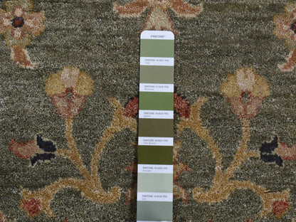 Green 3'6" x 32'2" Oushak / Peshawar Hand knotted Wool Rug - Sku: O087634