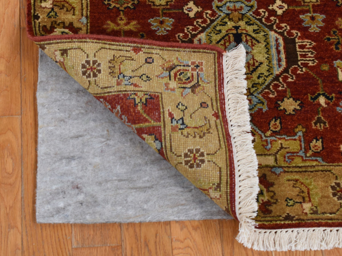 Heriz hand-knotted wool runner in Red & Gold Color, 2'7" x 19'10" — SKU O087637 (view 4)