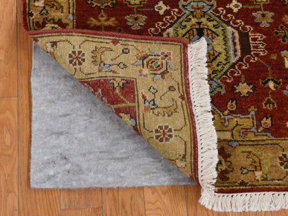 Heriz hand-knotted wool runner in Red & Gold Color, 2'7" x 19'10" — SKU O087637 (view 4)