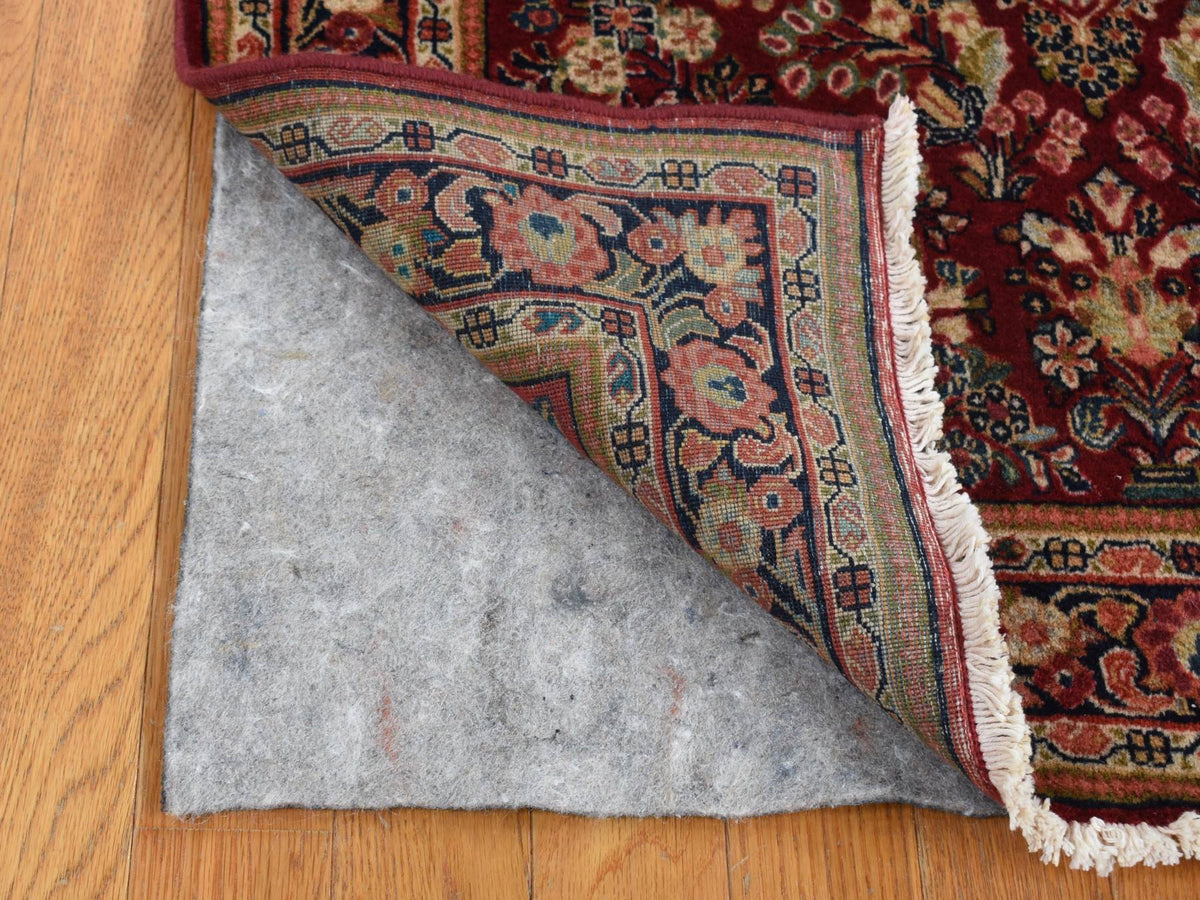 Sarouk Antique hand-knotted wool rug in Red, 3' x 3' — SKU O087640 (view 3)