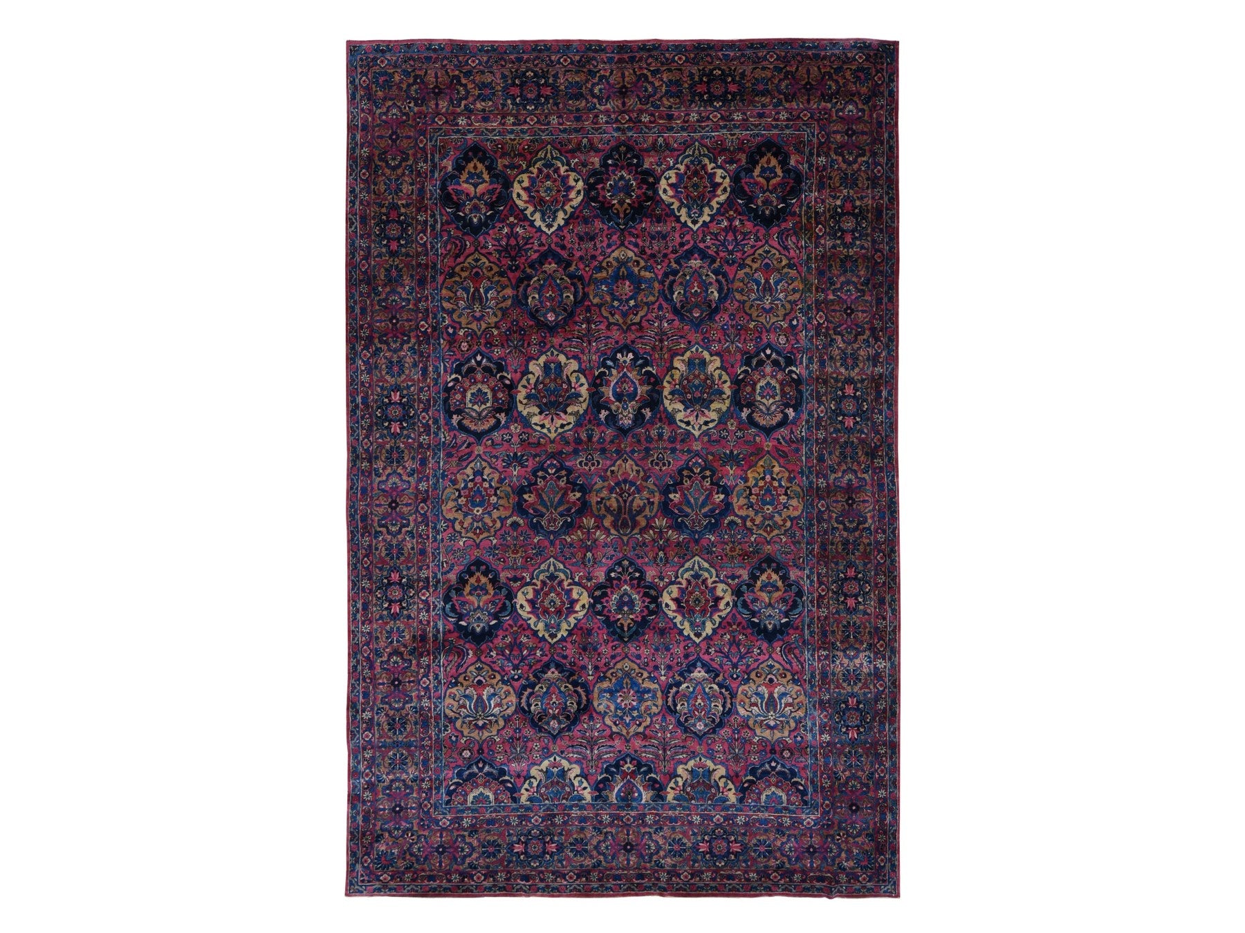 Sarouk Antique hand-knotted wool rug in Pink, 8'10" x 14'1" — SKU O087642