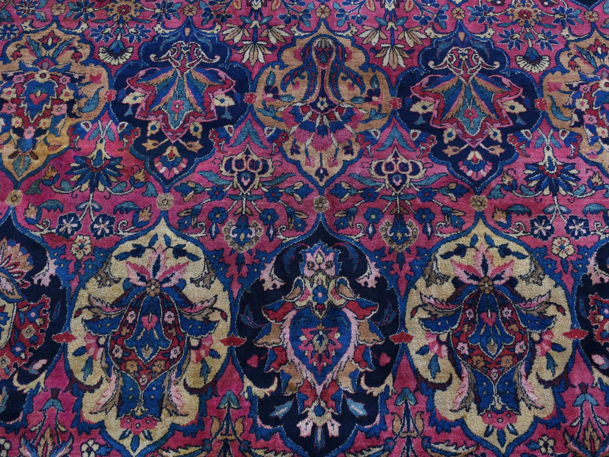 Sarouk Antique hand-knotted wool rug in Pink, 8'10" x 14'1" — SKU O087642 (view 8)
