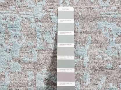 Green 11'8" x 11'8" Transitional Hand knotted Wool/Silk Rug - Sku: O087643