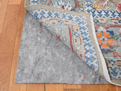 Brown 11'9" x 15'2" Transitional Hand knotted Wool/Silk Rug - Sku: O087644