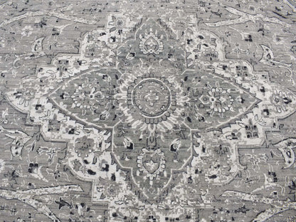 Transitional hand-knotted wool/silk rug in Gray, 12' x 15'5" — SKU O087648 (view 8)