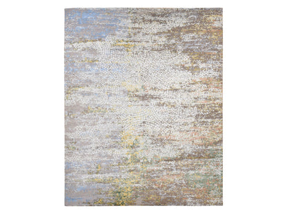 Brown 12'0" x 15'0" Modern / Contemporary Hand knotted Wool/Silk Rug - Sku: O087649