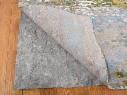 Brown 12'0" x 15'0" Modern / Contemporary Hand knotted Wool/Silk Rug - Sku: O087649