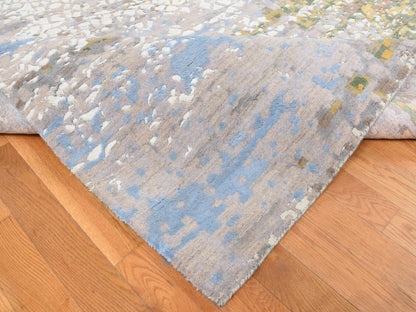 Brown 12'0" x 15'0" Modern / Contemporary Hand knotted Wool/Silk Rug - Sku: O087649