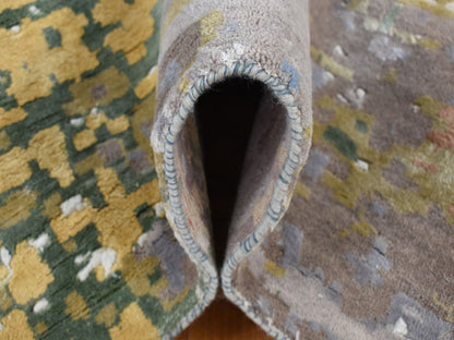 Brown 12'0" x 15'0" Modern / Contemporary Hand knotted Wool/Silk Rug - Sku: O087649