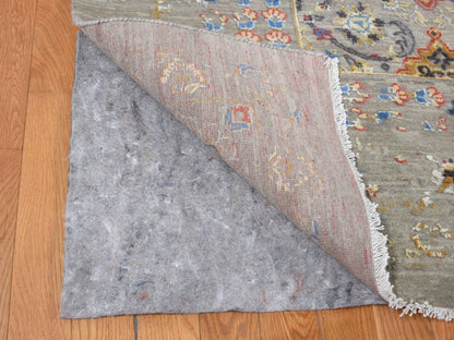 Beige 12'0" x 15'1" Transitional Hand knotted Wool/Silk Rug - Sku: O087650