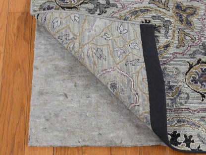 Transitional hand-knotted wool/silk rug in Gray, 12' x 15' — SKU O087652 (view 4)