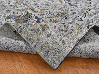 Transitional hand-knotted wool/silk rug in Gray, 12' x 15' — SKU O087652 (view 5)