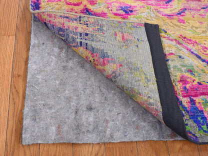 Multicolored 3'0" x 9'2" Modern / Contemporary Hand knotted Wool/Silk Rug - Sku: O087654