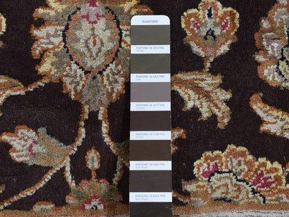 Brown 2'7" x 15'9" Traditional Hand knotted Wool/Silk Rug - Sku: O087656