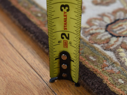 Brown 2'7" x 15'9" Traditional Hand knotted Wool/Silk Rug - Sku: O087656