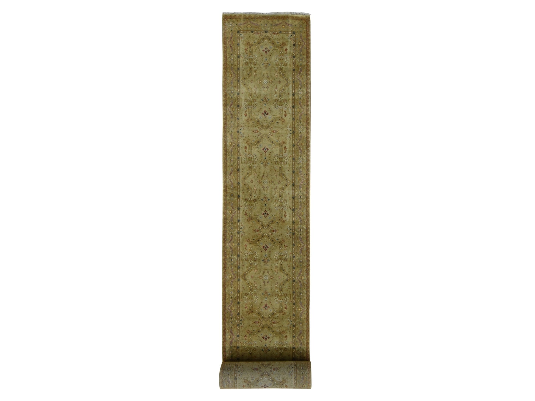 Tabriz Fine Oriental hand-knotted wool runner in Brown, 3' x 23'3" — SKU O087657