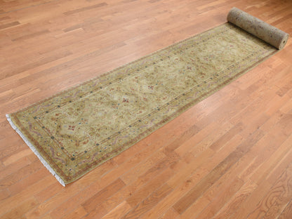 Brown 3'0" x 23'3" Fine Oriental Hand knotted Wool Rug - Sku: O087657