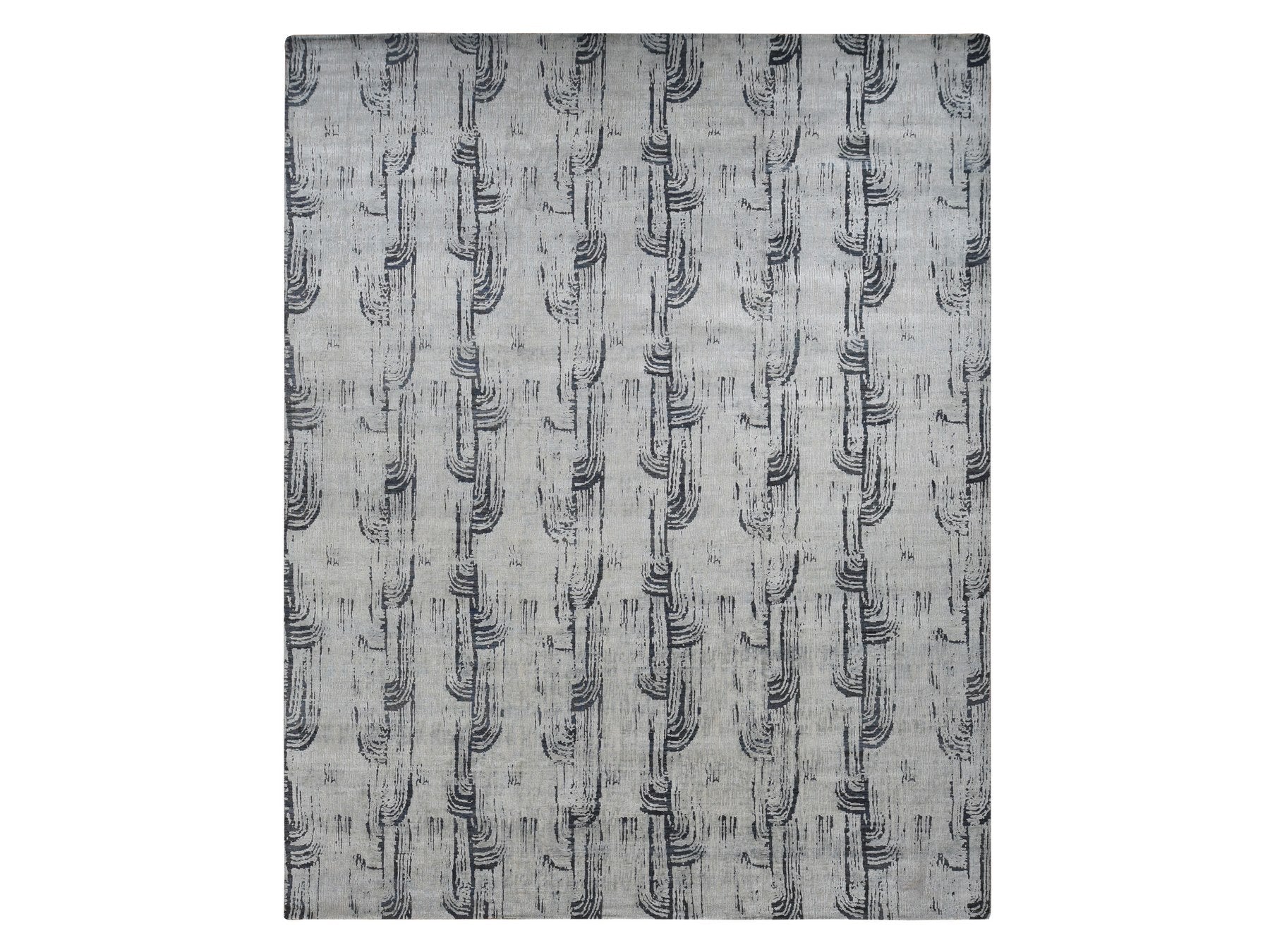 Gray 11'9" x 14'10" Wool / Silk Hand knotted Wool/Silk Rug - Sku: O087662
