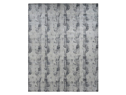 Wool / Silk hand-knotted wool/silk rug in Gray, 11'9" x 14'10" — SKU O087662