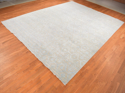 Brown 11'10" x 15'0" Transitional Hand knotted Wool/Silk Rug - Sku: O087663