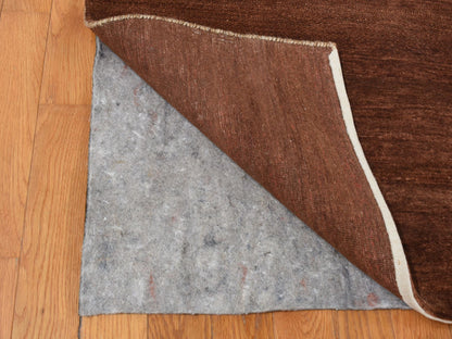 Brown 12'4" x 15'0" Modern / Contemporary Hand knotted Wool Rug - Sku: O087664