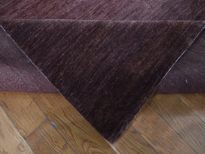 Brown 12'4" x 15'0" Modern / Contemporary Hand knotted Wool Rug - Sku: O087664