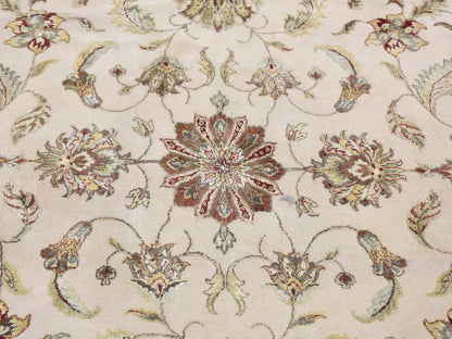 Rajasthan Rajasthan hand-knotted wool/silk rug in Ivory & Burgundy Red, 12' x 15'3" — SKU O087665 (view 8)