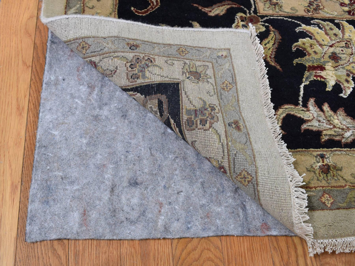 Rajasthan Rajasthan hand-knotted wool/silk rug in Ivory & Black, 12' x 18'2" — SKU O087666 (view 4)