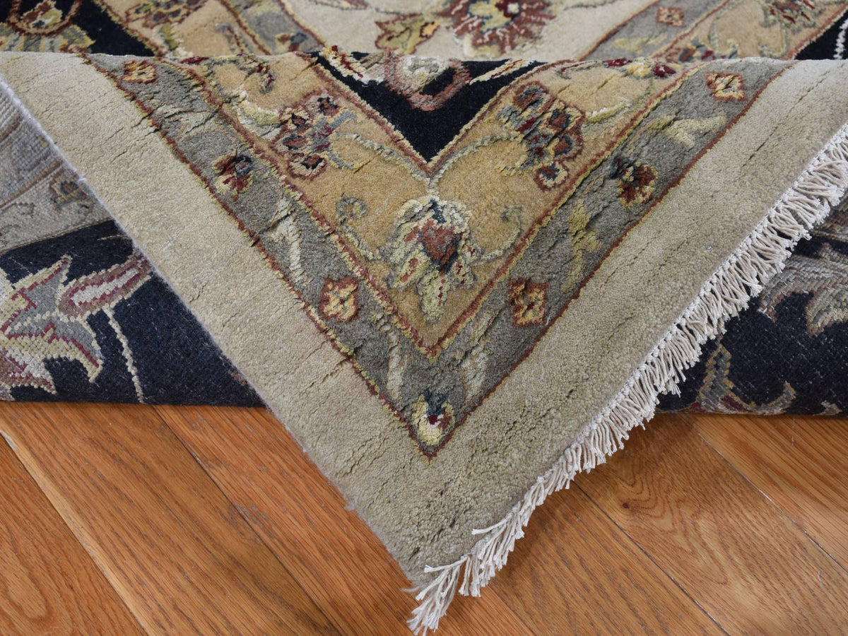Rajasthan Rajasthan hand-knotted wool/silk rug in Ivory & Black, 12' x 18'2" — SKU O087666 (view 5)