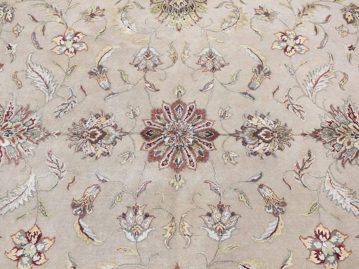 Rajasthan Rajasthan hand-knotted wool/silk rug in Ivory & Black, 12' x 18'2" — SKU O087666 (view 8)