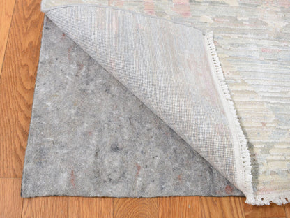 Ivory 12'0" x 15'3" Modern and Contemporary Hand knotted Wool/Silk Rug - Sku: O087674