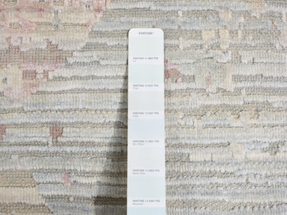 Modern / Contemporary hand-knotted wool/silk rug in Ivory, 12' x 15'3" — SKU O087674 (view 7)