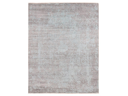 Green 11'10" x 14'10" Transitional Hand knotted Wool/Silk Rug - Sku: O087675