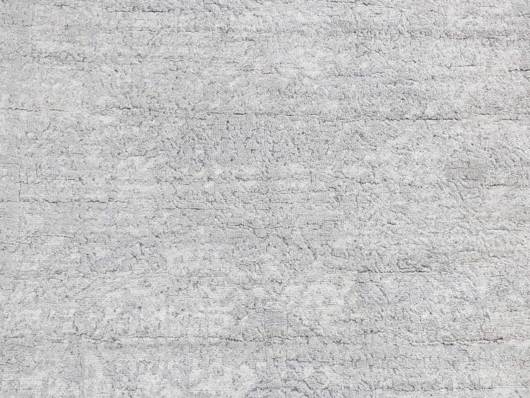 Transitional hand-knotted wool/silk runner in Gray, 4' x 9'8" — SKU O087679 (view 7)
