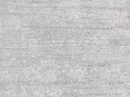 Transitional hand-knotted wool/silk runner in Gray, 4' x 9'8" — SKU O087679 (view 7)