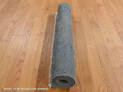 Modern / Contemporary hand-knotted wool/silk rug in Gray, 3'1" x 5' — SKU O087682 (view 8)