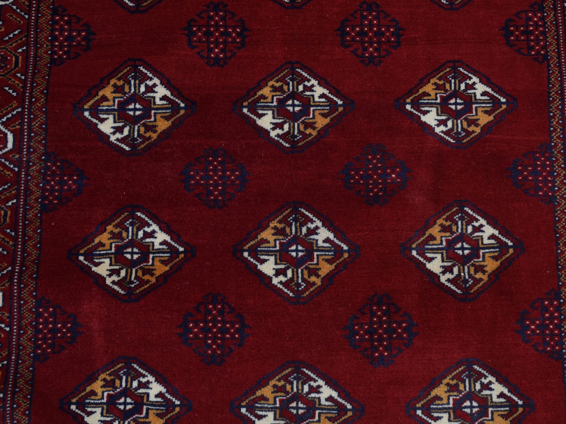 Turkoman Persian hand-knotted wool rug in Red, 3'3" x 4'2" — SKU O087684 (view 7)
