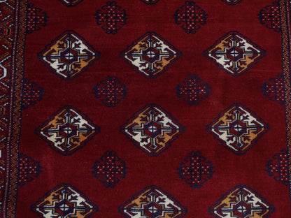 Turkoman Persian hand-knotted wool rug in Red, 3'3" x 4'2" — SKU O087684 (view 7)